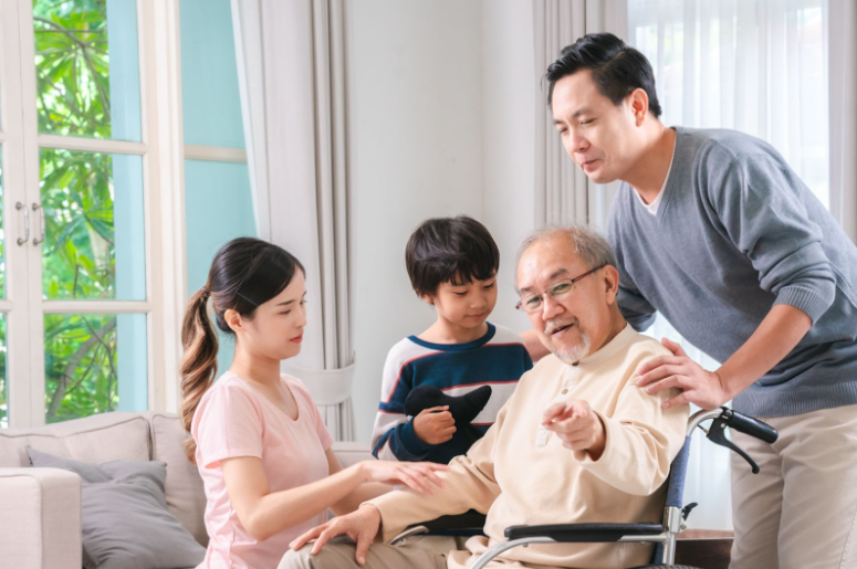 grandfather getting family help